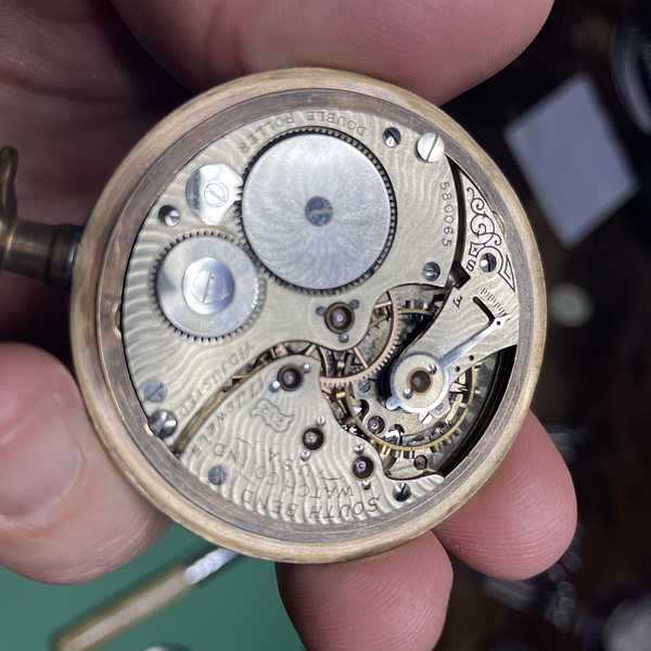 1909 South Bend Watch Grade 212 Movement in pocket watch case