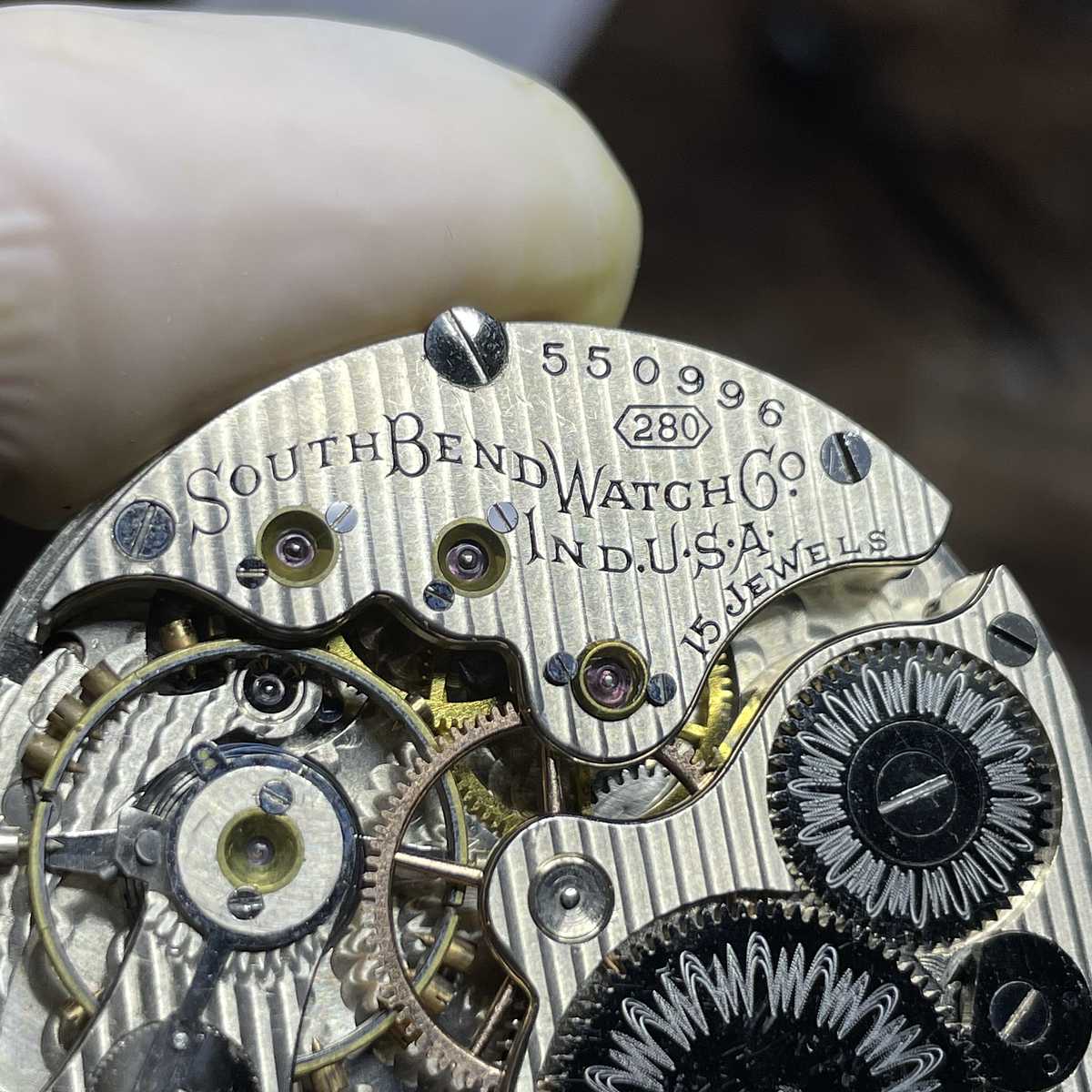 1909 South Bend Watch Grade 280 Serial number on the movement